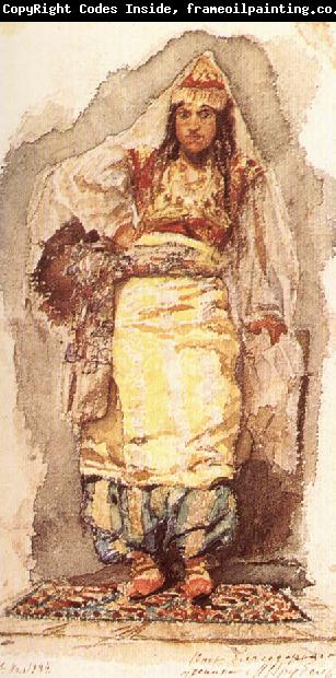Mikhail Vrubel Female Model in an oriental Costume